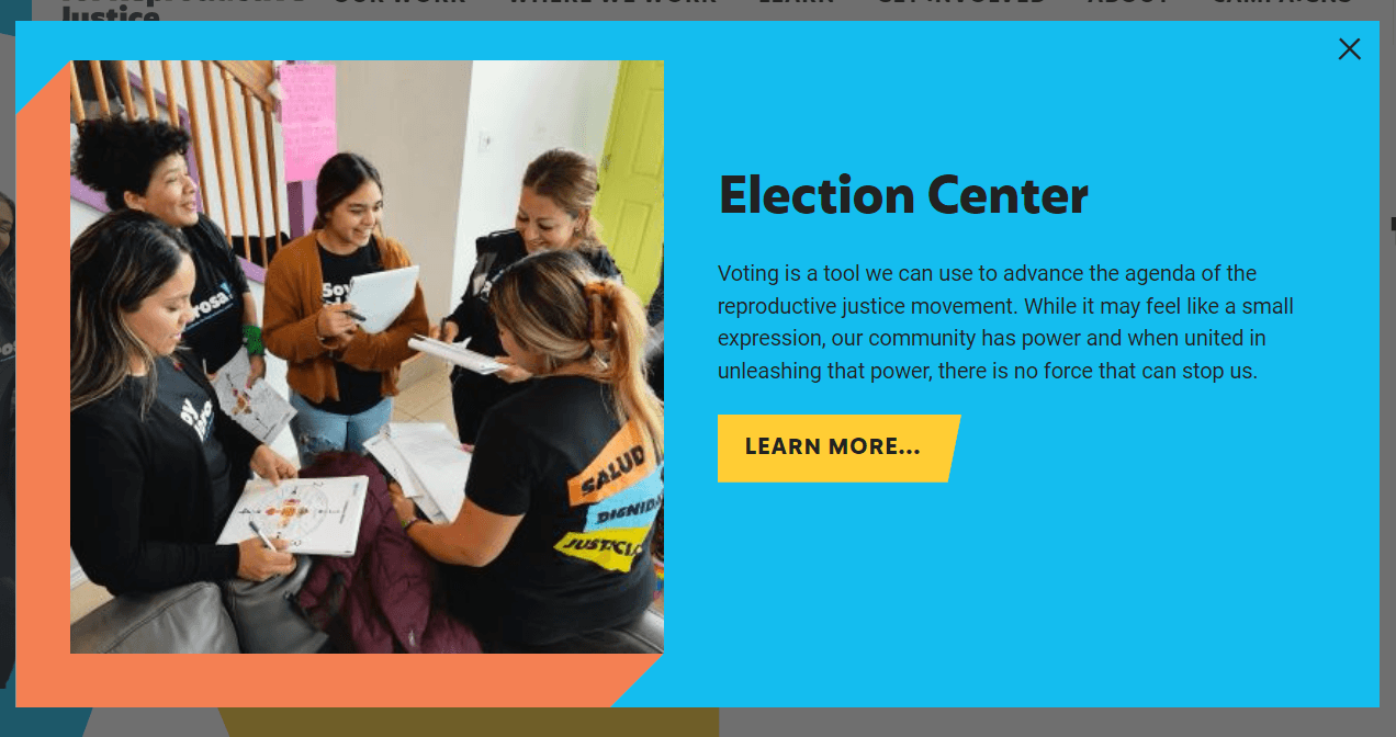 Latina Institute's Landing Page